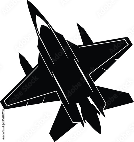 Silhouette of a Fighter Jet Mid Flight
