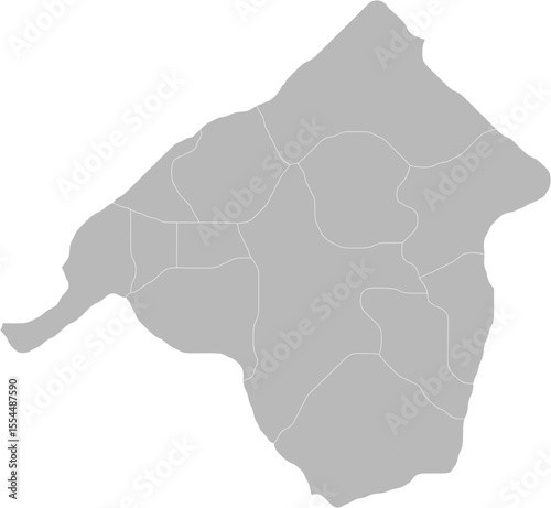 Isparta, Turkey – administrative vector map with district boundaries (Web Mercator projection, PPT-compatible & fully editable)