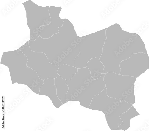 Manisa, Turkey – administrative vector map with district boundaries (Web Mercator projection, PPT-compatible & fully editable)
