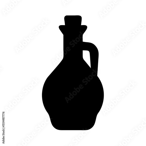 Olive oil bottle black silhouette icon

