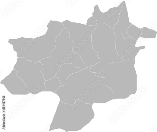 Sivas, Turkey – administrative vector map with district boundaries (Web Mercator projection, PPT-compatible & fully editable)