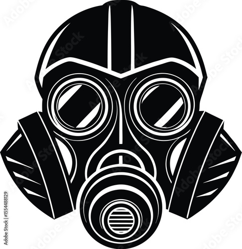 Silhouette of a Gas Mask Helmet