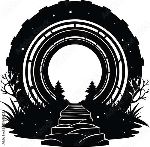 Silhouette of a Multiring Portal