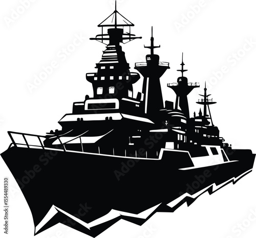 Silhouette of a Naval Warship