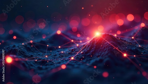 Abstract network of glowing lines connecting nodes, representing innovative connectivity and technological advancement , abstract network, futuristic technology