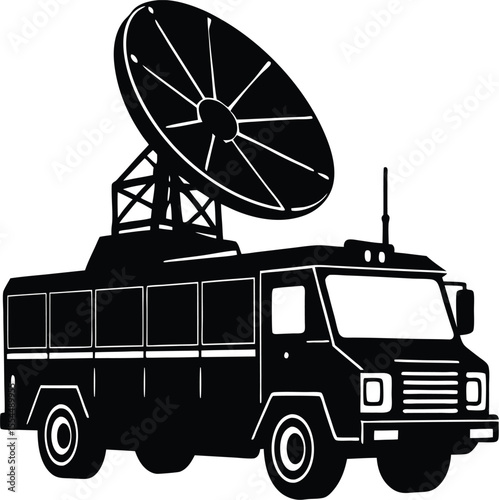 Silhouette of a Radar Truck