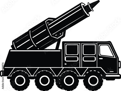 Silhouette of a Rocket Artillery Truck