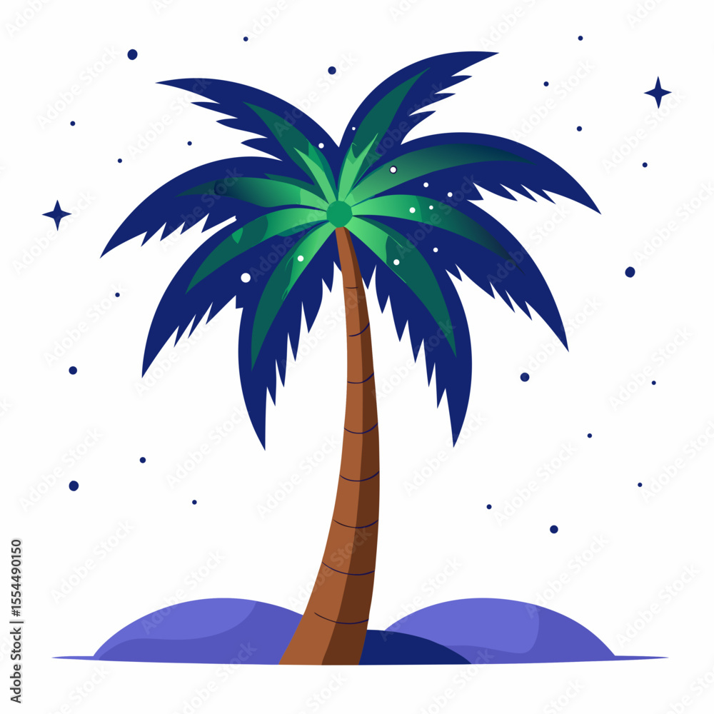 palm-tree-vector--white-background