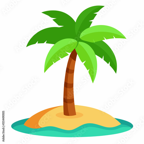 palm-tree-vector--white-background