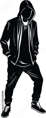 Silhouette of a Slouchy Streetwear Pose