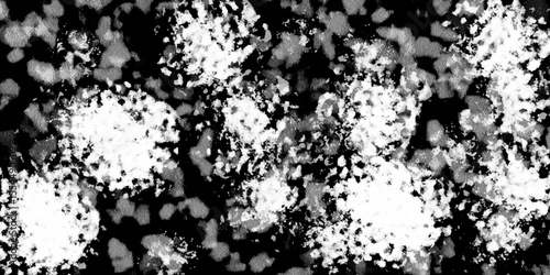 Snowflakes on dark background. white icy snowflakes isolated on black background, natural background. white crystalline powder on a black background. sugar dust. texture, pattern and clipping.