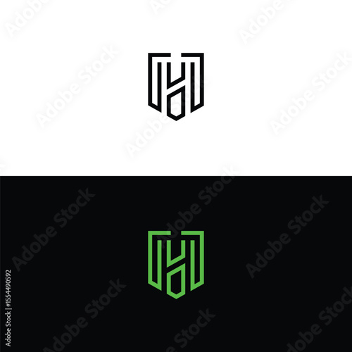 Letter H shield logo vector designs