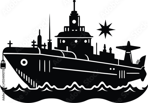 Silhouette of a Submarine