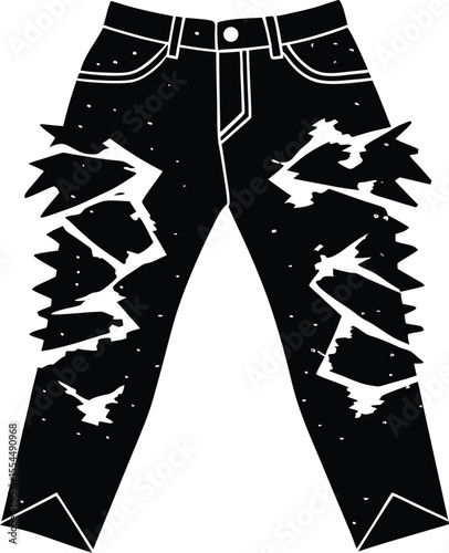 Silhouette of Torn Jeans Outfit