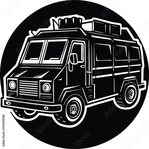 Silhouette of an Armored Truck