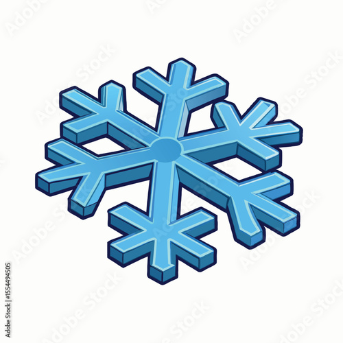 3D illustration of ice form a transparent snowflake decoration icon vector for web and mobile app