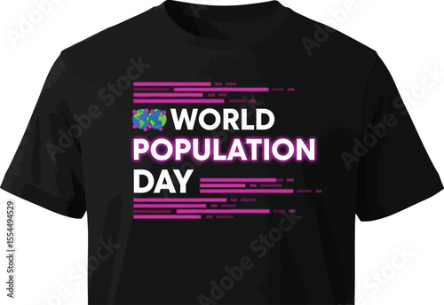 World population day t shirt design for awareness and global celebration