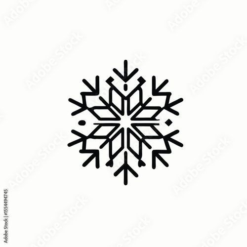Glitter blue snowflake Sketch Hand drawn single line art use for logo poster