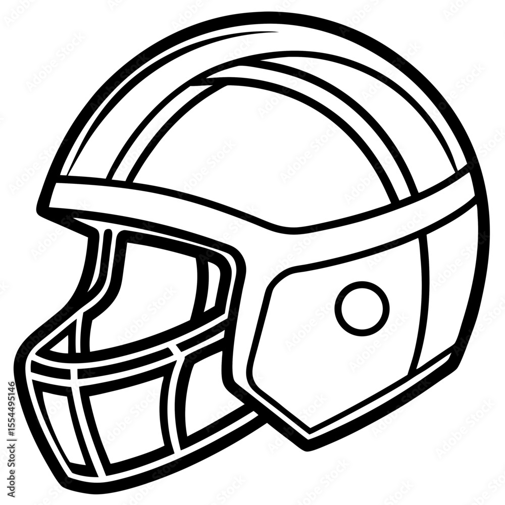 Naklejka premium Helmet line art vector