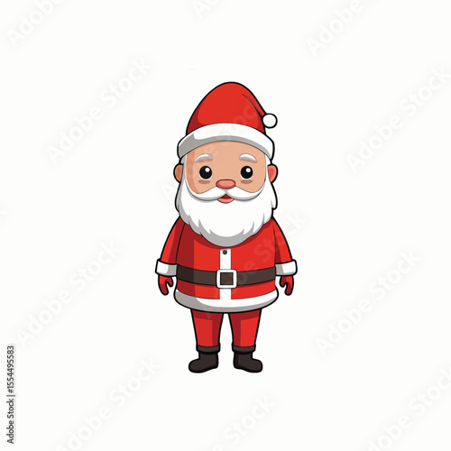 Santa Claus portrait, 70-year-old, overweight, dark-skinned, round face, 3D illustration Cute cartoon Santa Waving Hand.Christmas Holidays.transparent background