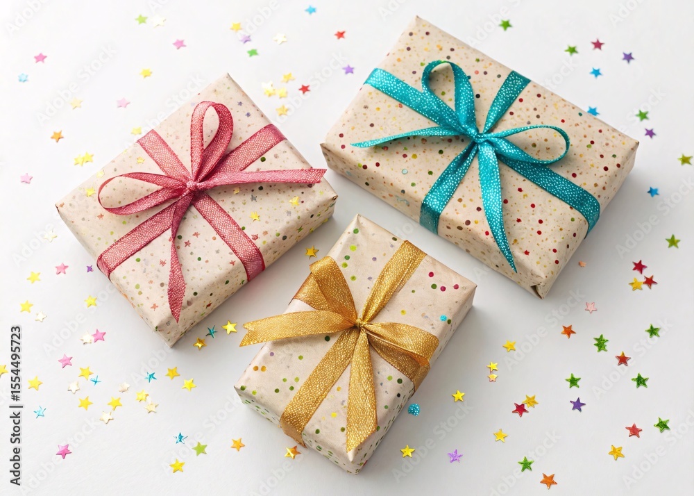 gift box with bow, Wrapped birthday gifts with sparkles and ribbons gift box with bow, Wrapped birthday gifts with sparkles and ribbons