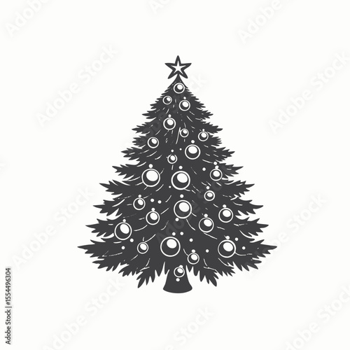 Christmas tree on white background. 3d render. Realistic green isolated Christmas tree on a transparent white background