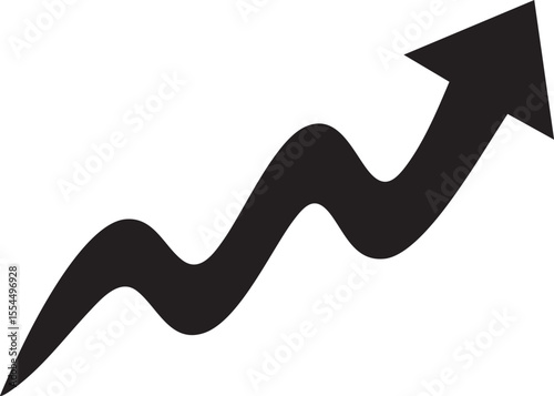 Bold Zigzag Arrow Representing Upward Trend in Data