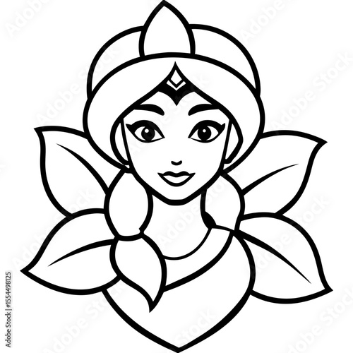 Jasmine line art vector