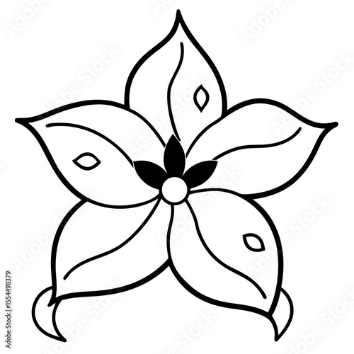 Jasmine line art vector