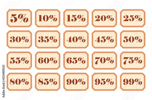 Discount labels set vintage sale tags offer price for product visibility for marketplace big discount bundle printable