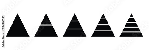 Levels of triangular pyramid icon. Maslow layer diagram. Triangle pyramid chart. designed for business presentations, charts, educational materials. vector illustration.