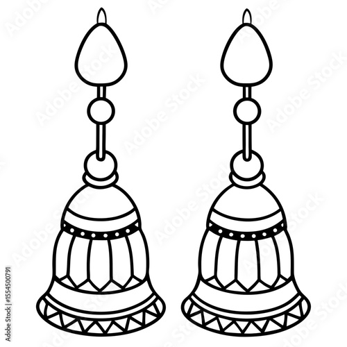 Jhumka line art vector