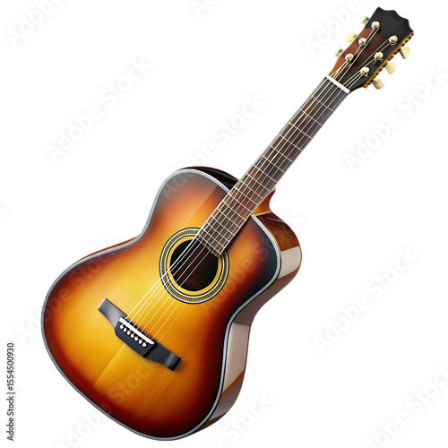 acoustic guitar isolated on white