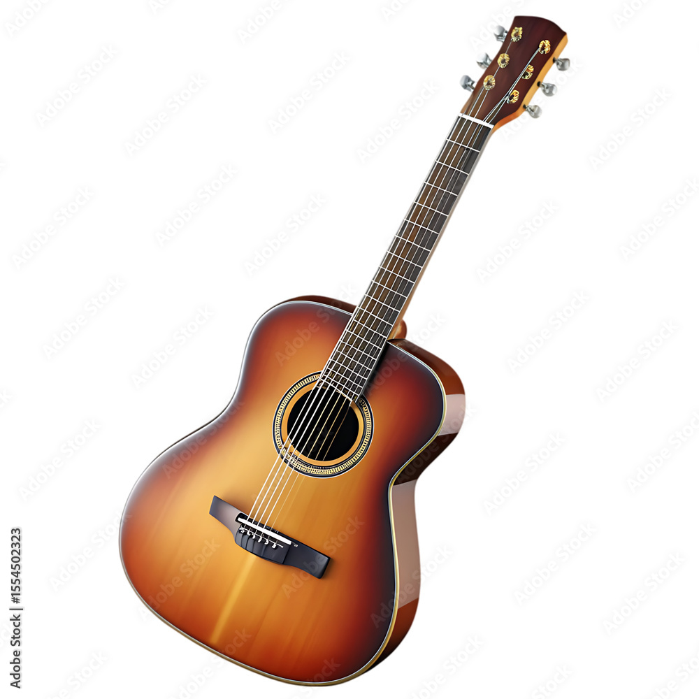 Obraz premium acoustic guitar isolated on white