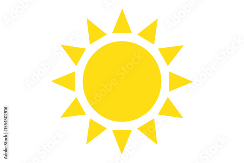 sunny sun sunlight solar heat weather flat icon symbol vector