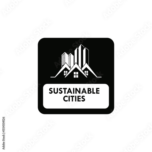 Sustainable Cities Icon Vector Sign