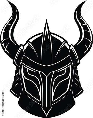 Silhouette of a Helmet with Horns