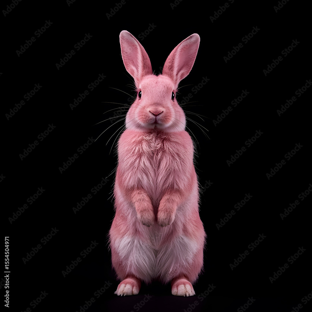 Obraz premium Fluffy Standing Rabbit with Upright Ears