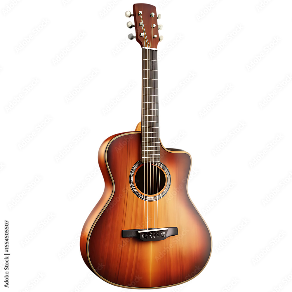 Fototapeta premium acoustic guitar isolated on white