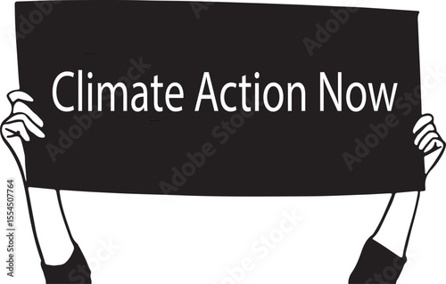 "Climate Action Now Environmental Protest Banner Design"