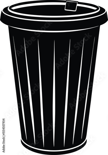 Silhouette of a Trash Bin