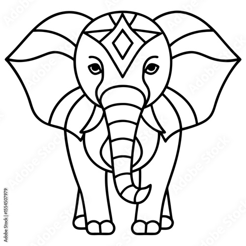 Mandala Elephant Line Art line art vector