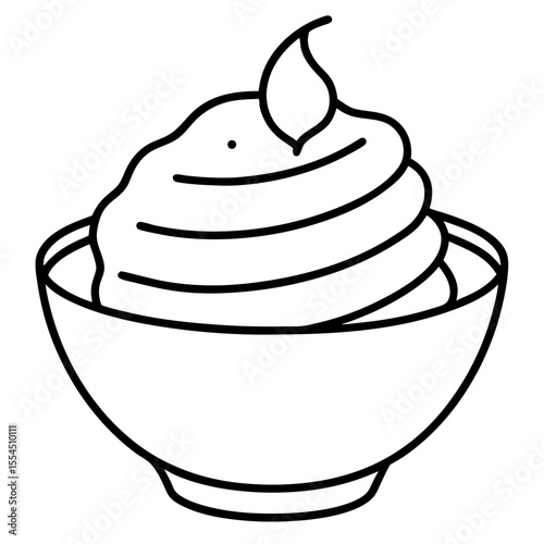 Lemon Sorbet line art vector
