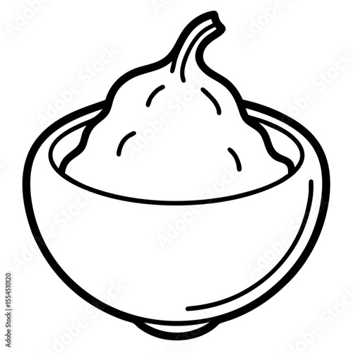 Lemon Sorbet line art vector