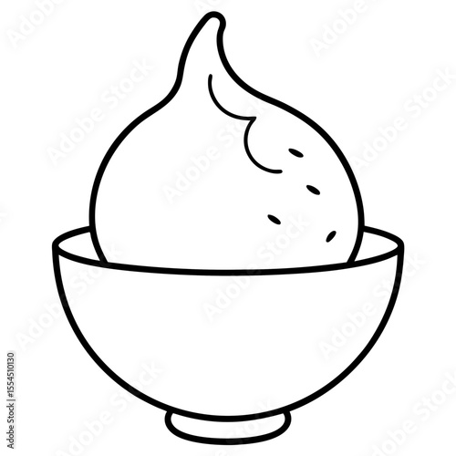 Lemon Sorbet line art vector