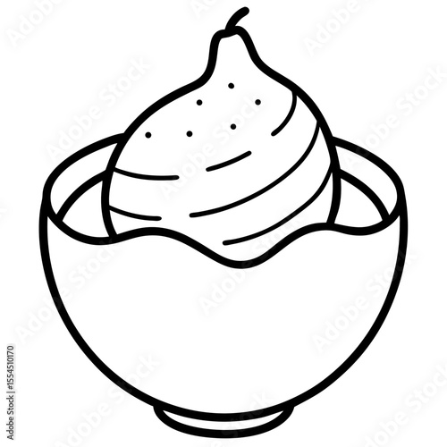 Lemon Sorbet line art vector
