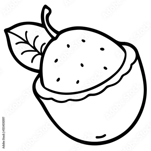 Lemon Sorbet line art vector