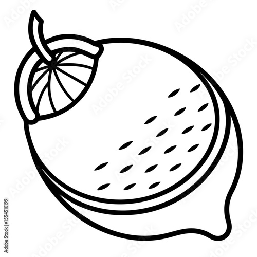 Lemon Sorbet line art vector