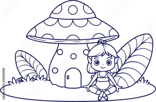 Fairy Mushroom House Scene – Fantasy, Magic, Fairy Tale, Nature, Home, Children