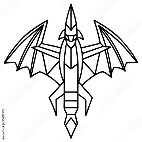WZ-7 Soaring Dragon line art vector